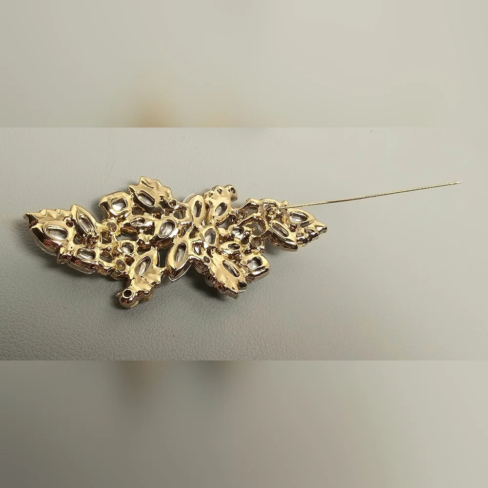 [M. Haskell For INC] Large Gold Crystal Cluster Statement Brooch/Pin